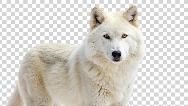 PSD white wolf isolated on transparent background