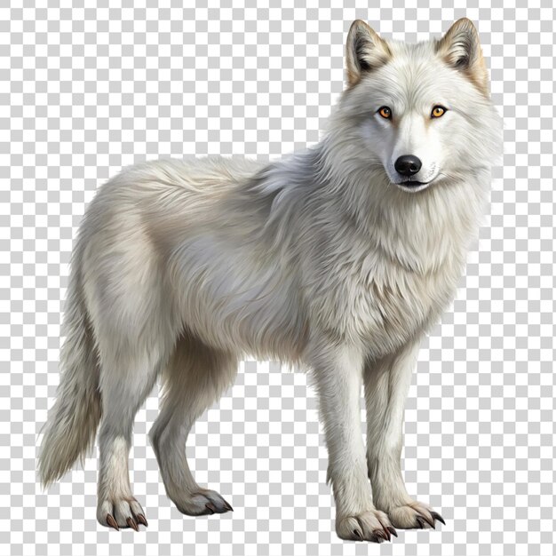 Premium PSD | White wolf isolated on transparent background