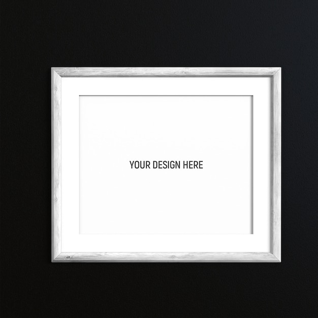 PSD white wood frame mockup