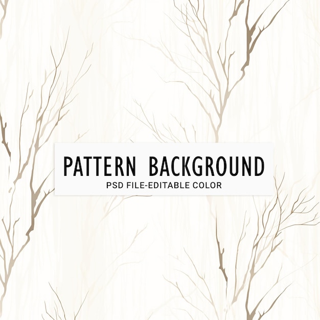 PSD 日本の細な筆のスケッチパレットのスタイルで枝のある白い木のパターン背景
