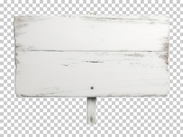 PSD white wooden sign post isolated on transparent background png psd