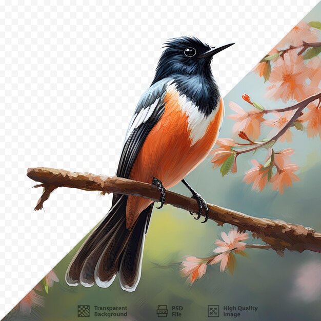 PSD whiterumped shama een prachtige zingende vogel gevonden in bossen fine art