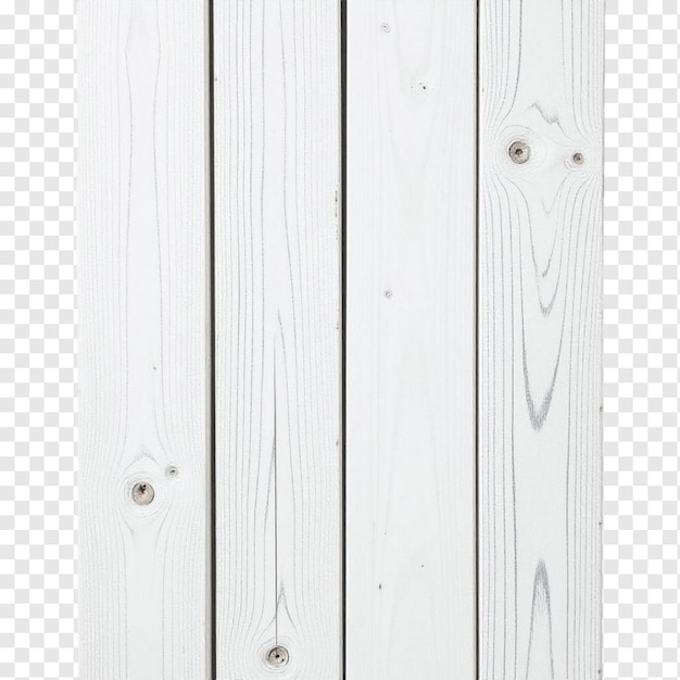 Whitewashed Wooden Plank Isolated on Transparent White PNG Background