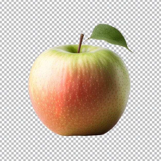 A whole apple is isolated on transparent background ripe fresh apple clipping path