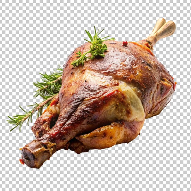 Whole mutton leg roast transparent background