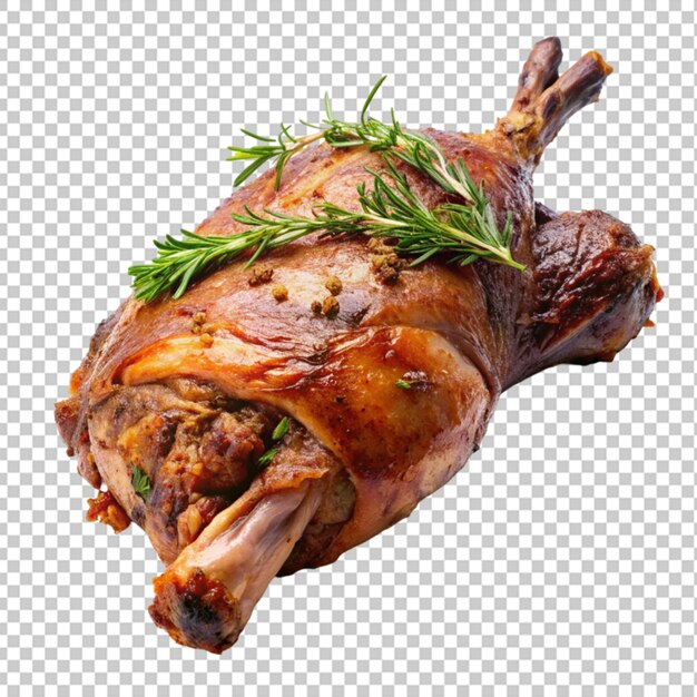 Whole mutton leg roast transparent background