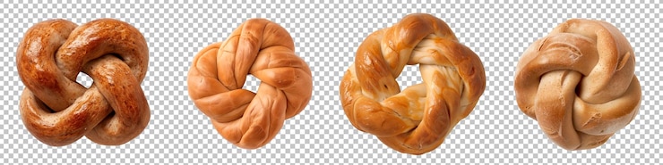 PSD whole wheat knot set isolated on transparent background