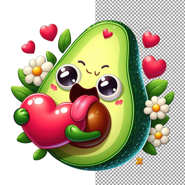 PSD wholesome affection avocado's heart charm sticker