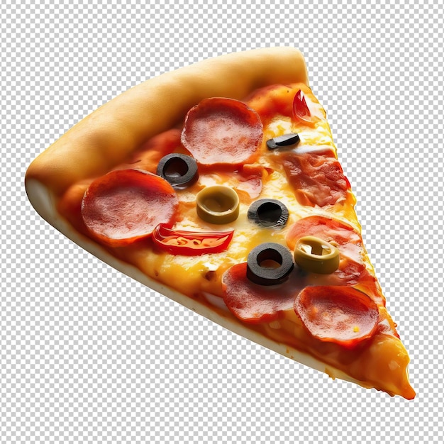 PSD riflessione salutare sulla pizza illustrazione isolata trasparente realistica