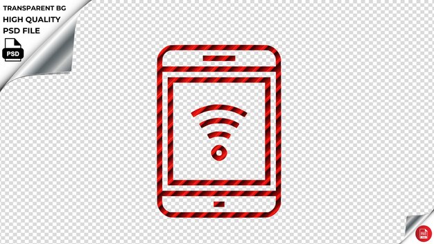 PSD wi-fi hotspot wektorowy ikona czerwona paskowa płytka psd przezroczysta