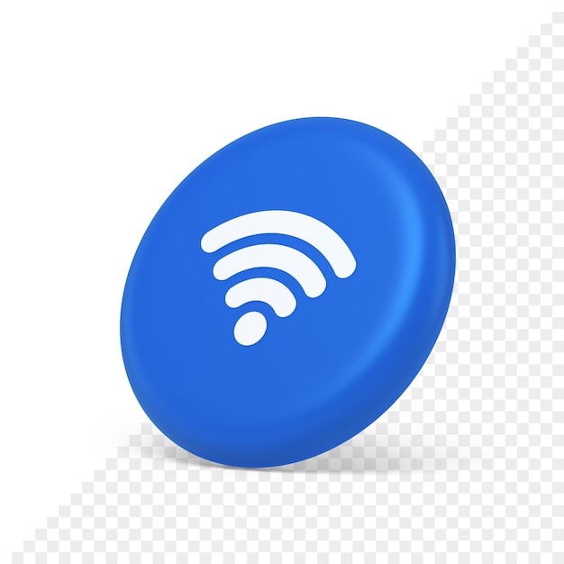 wi fi internet connection button high speed wireless cyberspace digital network 3d side view icon