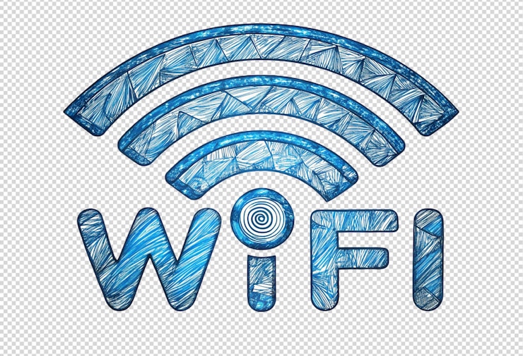 PSD wi fi sign in doodly style png