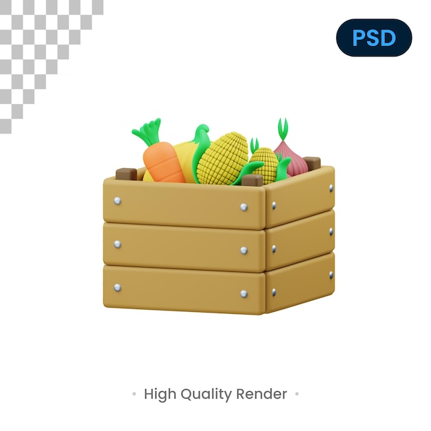 Wiadro Renderowania 3d Ilustracja Premium Psd