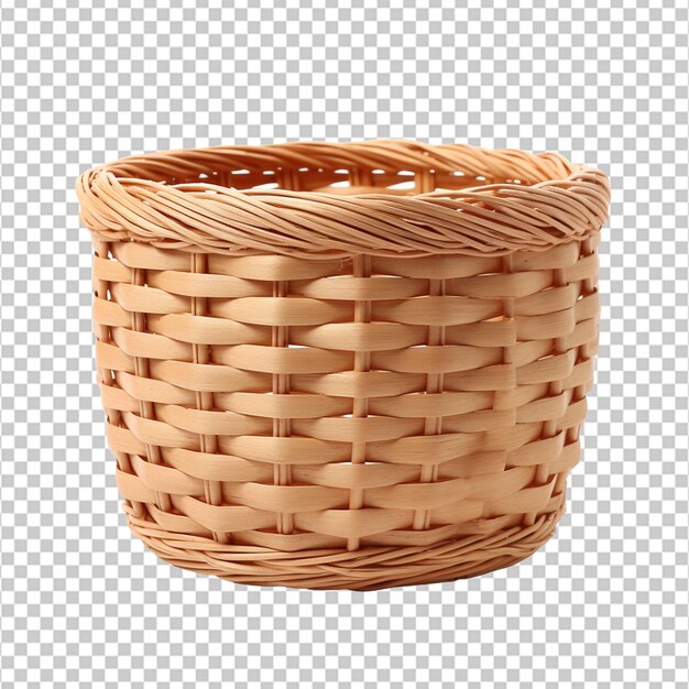 PSD wicker basket isolated on white background