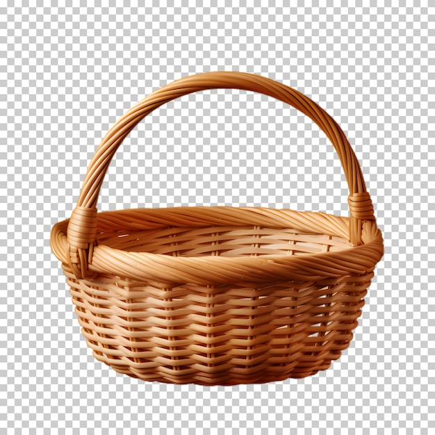 PSD wicker basket png isolated on transparent background