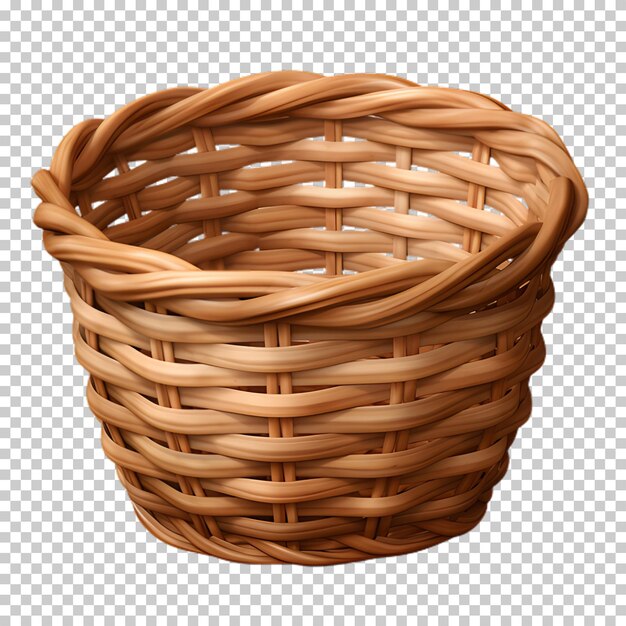 Wicker basket png isolated on transparent background