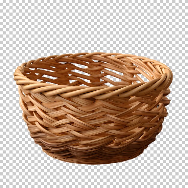 PSD wicker basket png isolated on transparent background