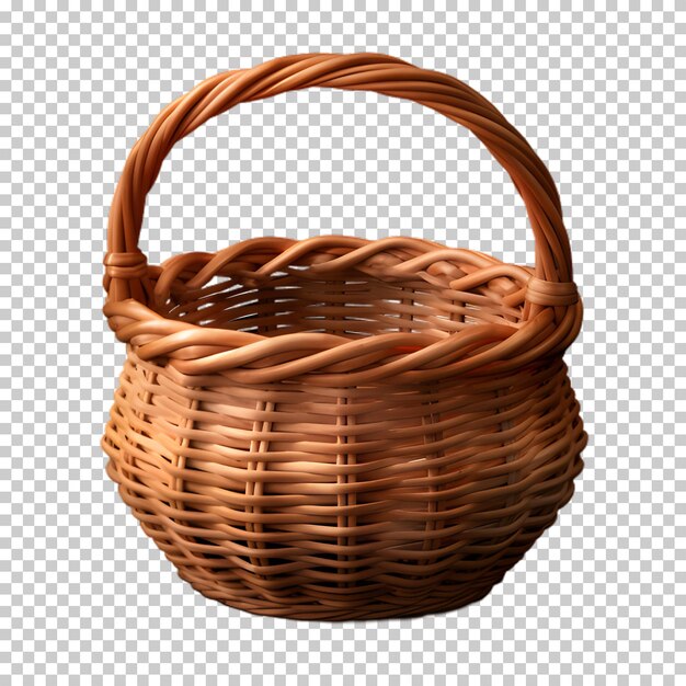 PSD wicker basket png isolated on transparent background