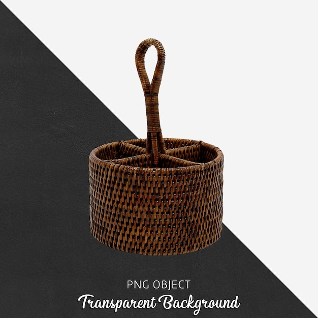 Wicker decorative object on transparent