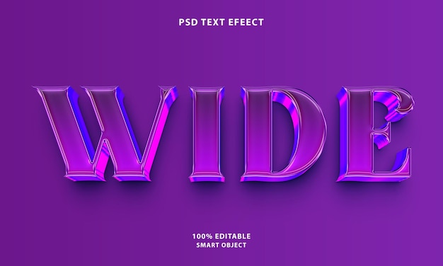 Широкий 3D редактируемый текстовый эффект