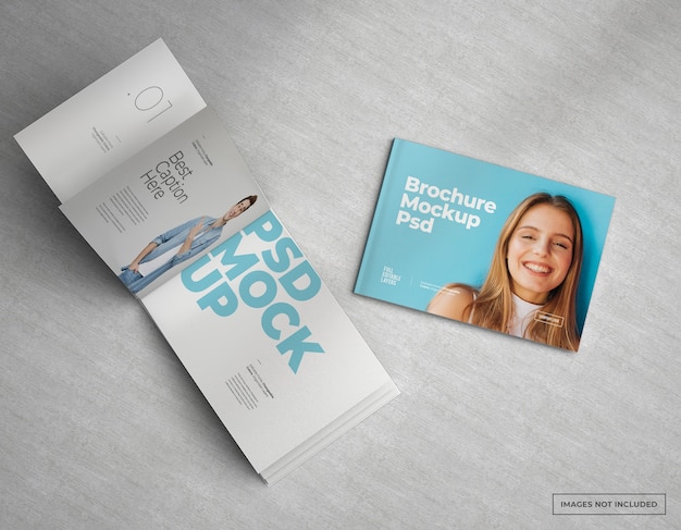 Wide brochure mockup catalog, magazine and booklet design