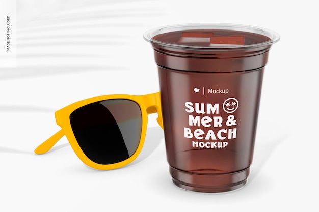 Wide Plastic Cup Mockup