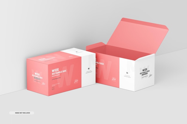 wide rectangle box mockup