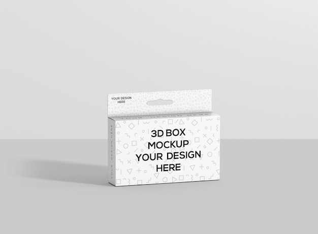 PSD wide rectangle box with hanger mockup