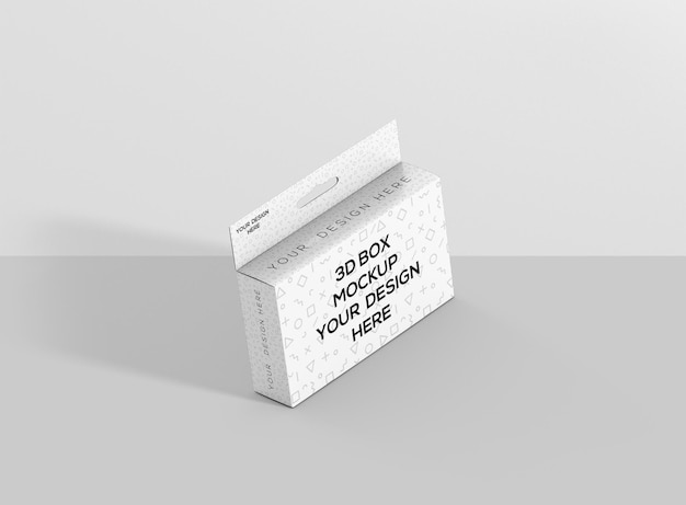 wide rectangle box with hanger mockup