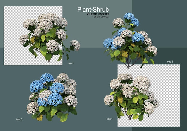 PSD a wide variety of trees and shrubs