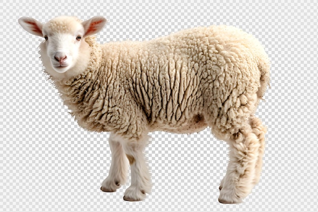 PSD widok boczny owiec izolowanych na przezroczystym tle generatywny ai.