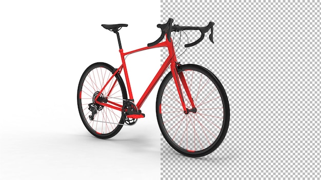 Widok kąta roweru szosowego z renderowaniem 3D cienia
