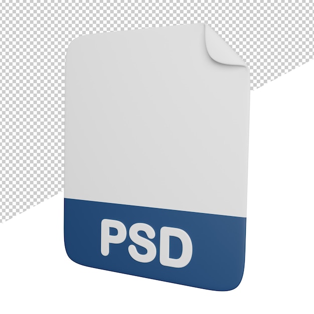 Widok Z Boku Pliku Dokumentu Psd Renderowania 3d Ikona Ilustracja Na Przezroczystym Tle