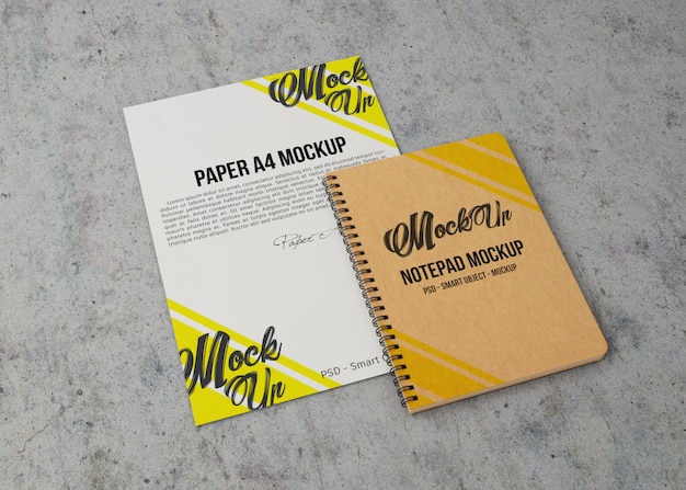 Widok Z Góry Arkusza Makiety Papieru I Notebooków