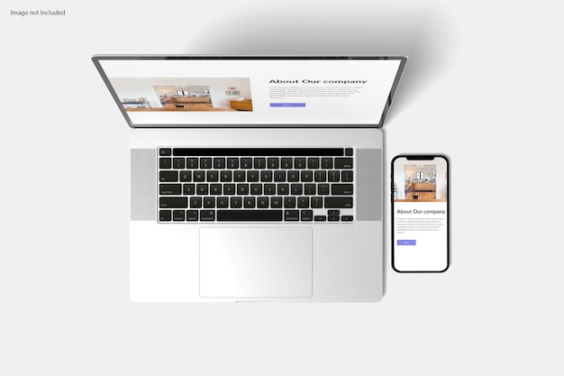 Widok Z Góry Makiety Laptopa I Smartfona