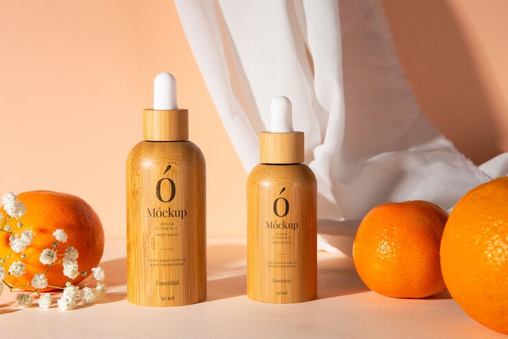 Widok z góry na makietę serum witaminy C