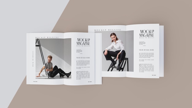 Widok z góry na otwartą makietę projektu magazynu
