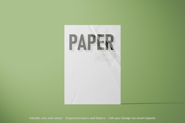 PSD widok z przodu edytowalny pusty papier makieta