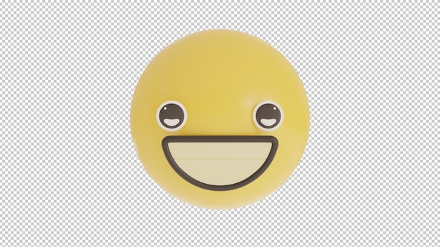 PSD widok z przodu uśmiechający się emoji png