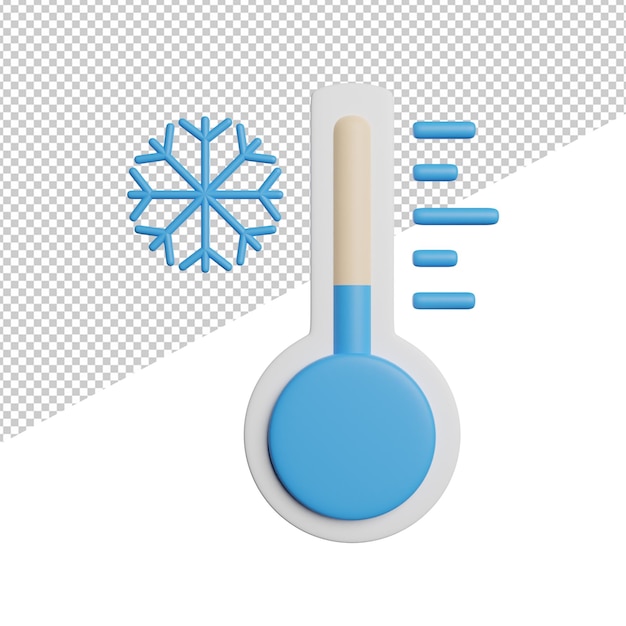 PSD widok z przodu zimnej temperatury 3d renderowania ikona ilustracja na przezroczystym tle