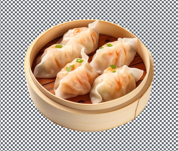 Więc pyszne pierogi z krewetkami izolowane na przezroczystym tle