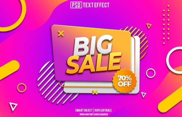 Wielki efekt tekstowy czcionka edytowalna typografia tekst 3D