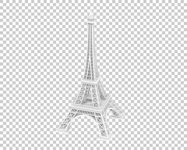 PSD wieża eiffla na przezroczystym tle ilustracja renderowania 3d