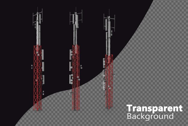 PSD wieża komórkowa odizolowana na przezroczystej tle