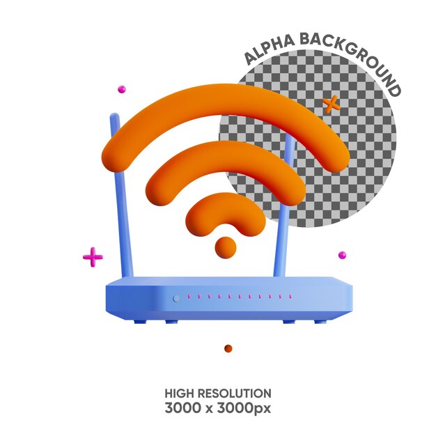 PSD wifi 3d icon render