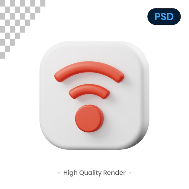 Wifi 3d render illustratie premium psd