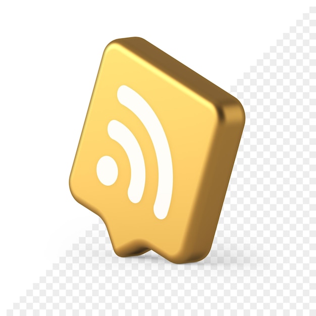 Wifi available access button wireless internet connection signal 3d realistic speech bubble icon