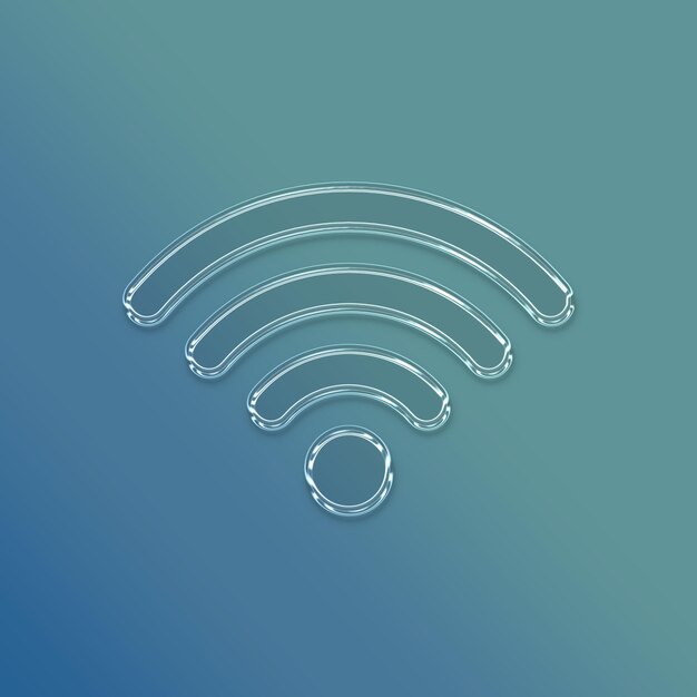 PSD effetto di vetro con icona wi-fi