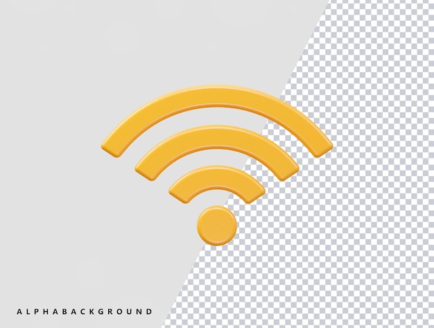 Wifi icon vector 3d rendering illustration