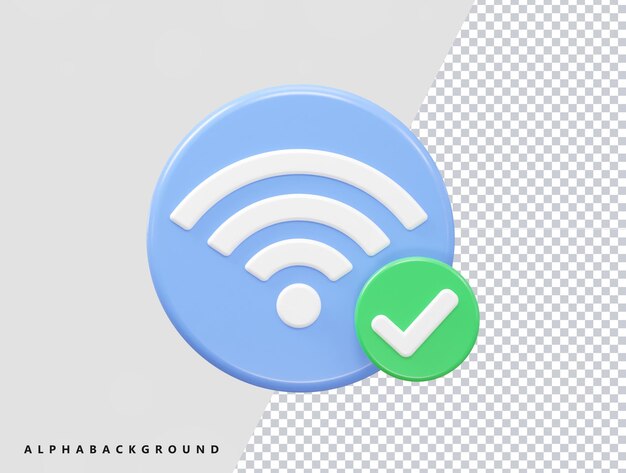 Wifi icon vector 3d rendering illustration